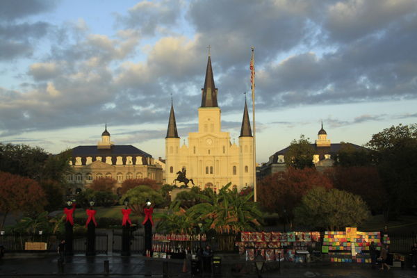 Jackson Square, from across Decatur St...