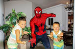 My Grandsons in Florida , with Mr Sticky stuff him...