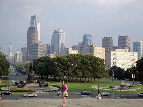 Philadelphia skyline and my daughter in law...