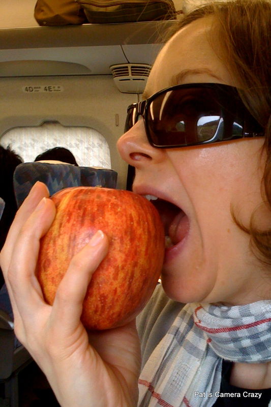Joy and the giant apple..... Joy wins!  (Photo Cre...