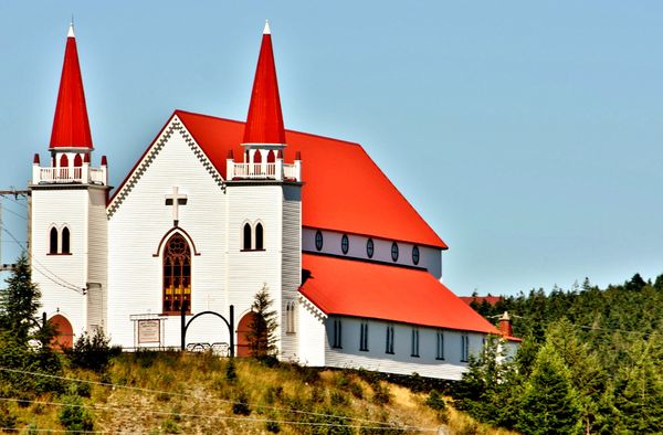 Old Church With Red Roof...