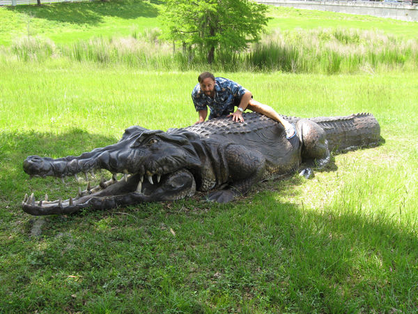 I gonna ride this here gator even if he kills me!...