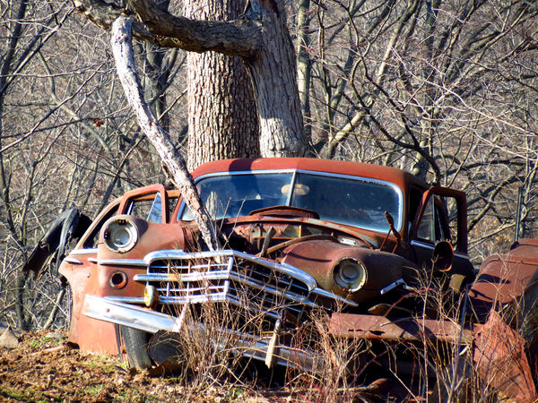 Old car by country RD...