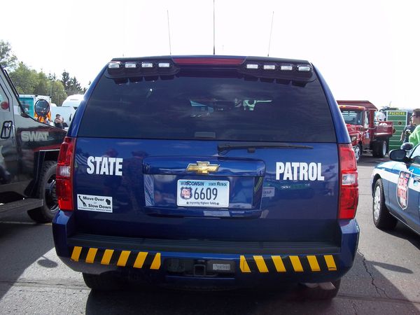 Rear of the Wisconsin State Patrol SUV (new)...
