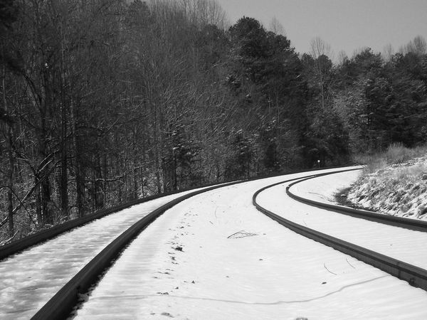 RR tracks and snow...