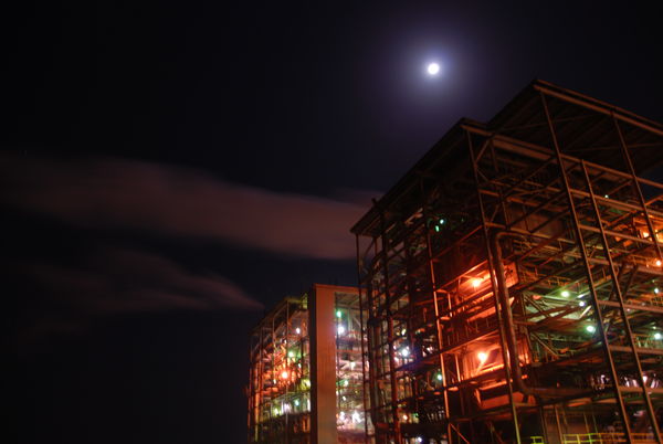 power plant at night...