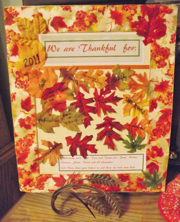 Thanksgiving Placque (I make a new one each year)...