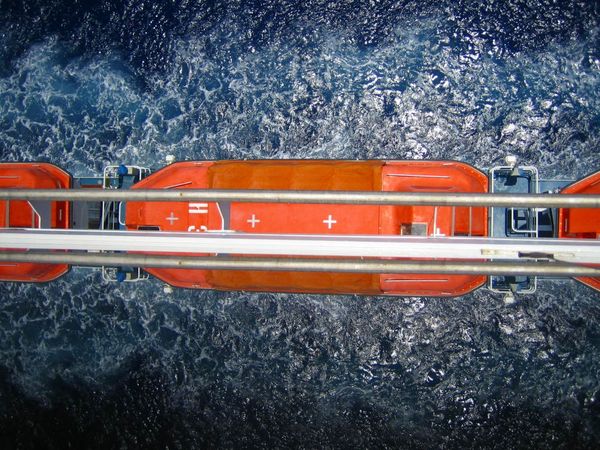 Lifeboat reflection from balcony...