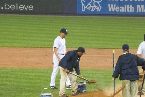 Getting the mound ready for our esteemed closer...