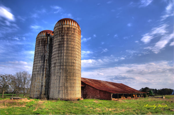 Old grain silos and feed barn...