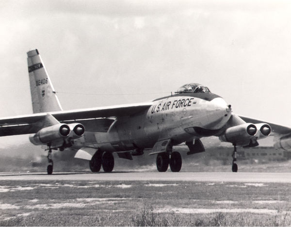 B-47 at Air Force base at Porland Intl Airport Ore...