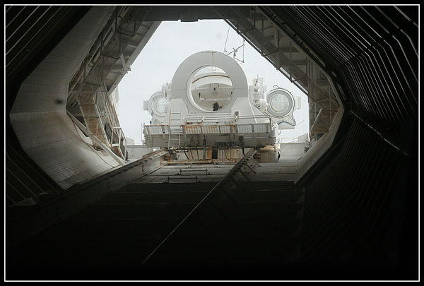 Inside the solar telescope...