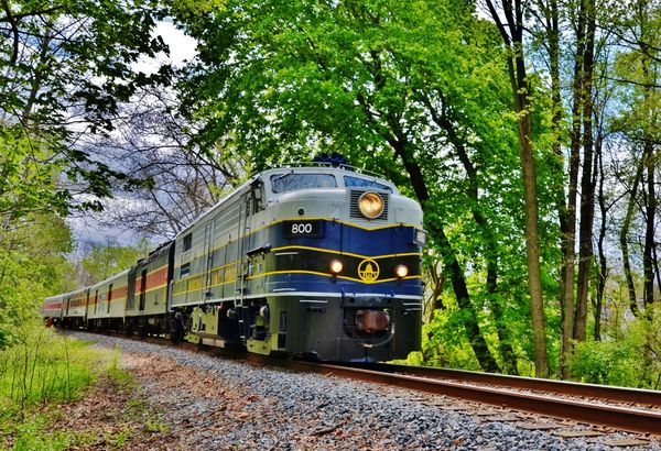 Freshly painted Cuyahoga Valley Scenic Railroad pu...
