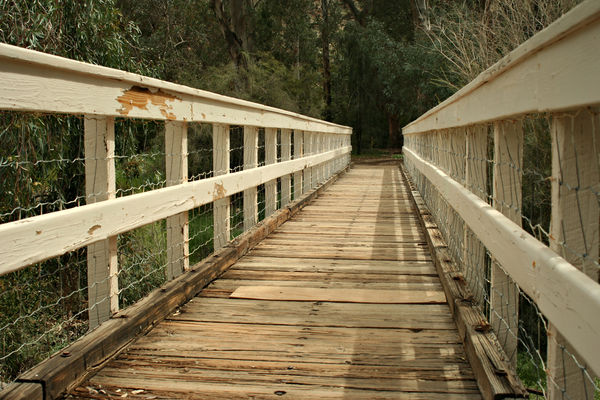 cross over this bridge on the main trail...