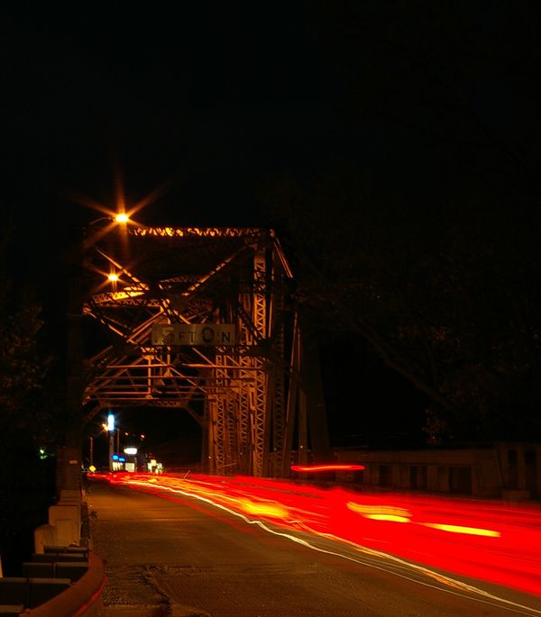 "The Money Saving Bridge" after dark...
