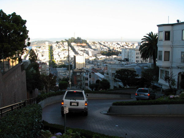 Looking down Lombard St...