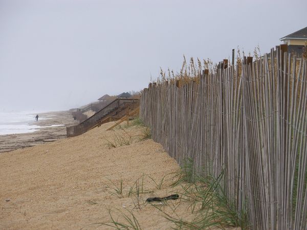 Retaining fence on the beach...