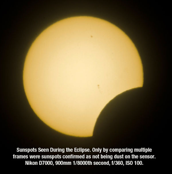 Sunspots during the Eclipse...