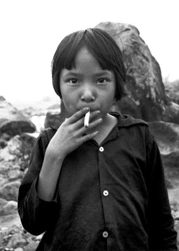 girl smoking (the print quality has nothing to do ...