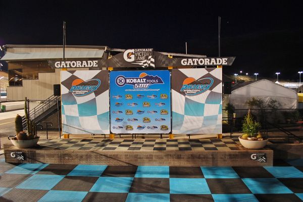 Victory lane the night before the races...