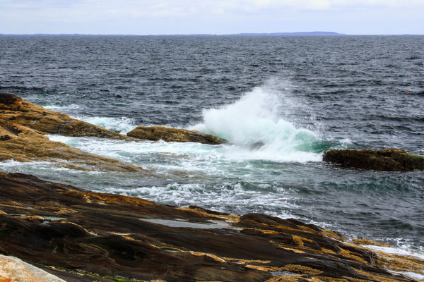 Waves crashing on rocks...
