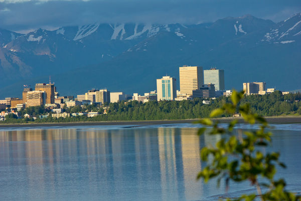 Anchorage, Alaska skyline...
