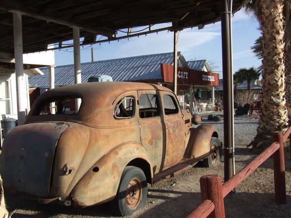 old car at old gas station Shoshone...