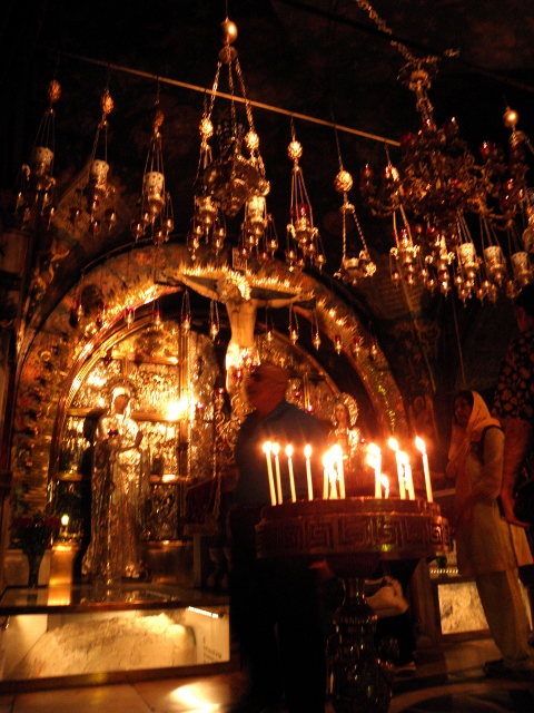 interior church of holy sepulchar jerusalem...