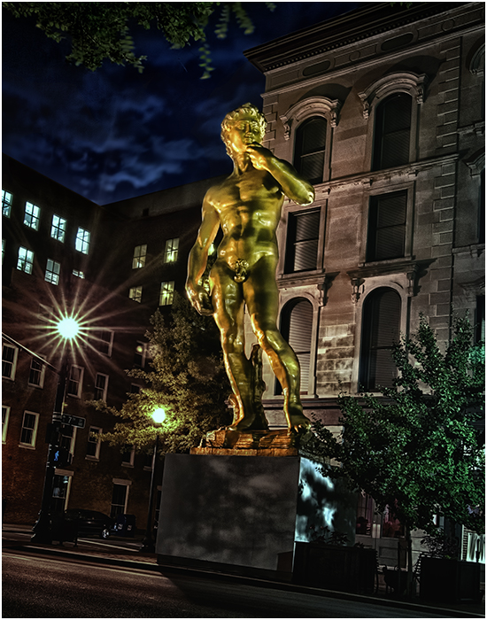 Replica David Statue at 21C Hotel Art Museum Louisville A replica of