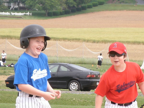 Josh having a laugh with the first baseman..what s...