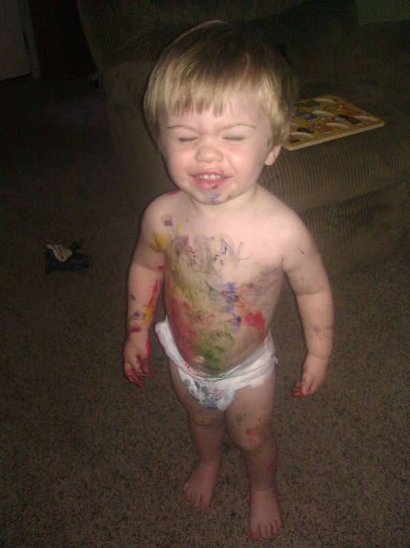 Finger painting or ahh body painting...