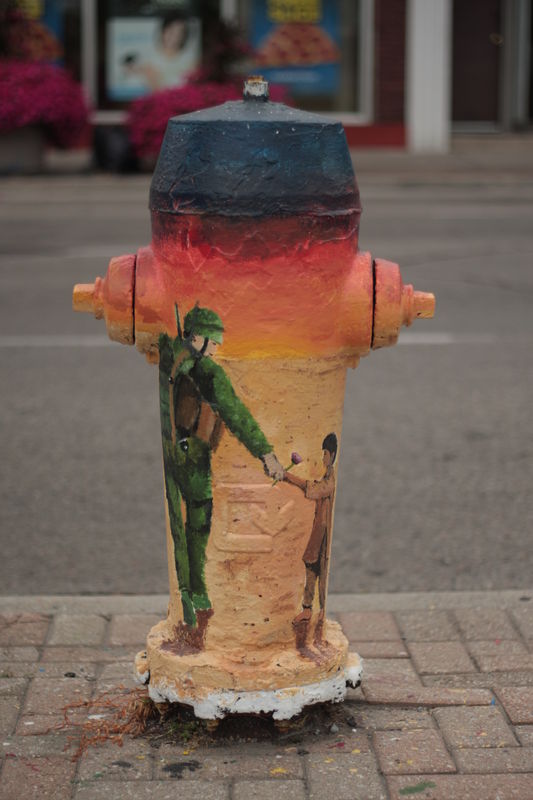 One of 20 painted hydrants...