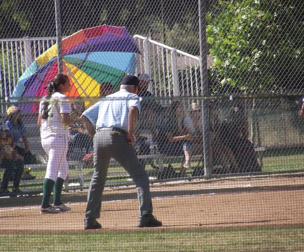 Hubby in his natural habitat - on a ball field - o...
