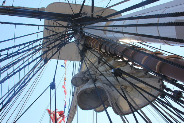 looking up the mainmast...