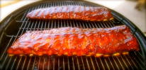 Ribs on the Grill, Me Chillin in the pool...