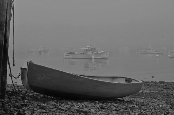 peanuts boats in fog...
