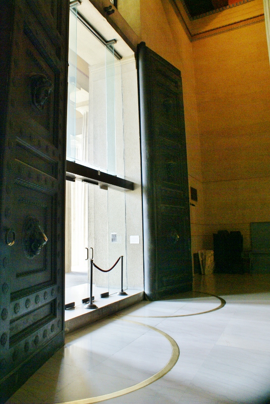 HUGE doors from inside the Parthenon....