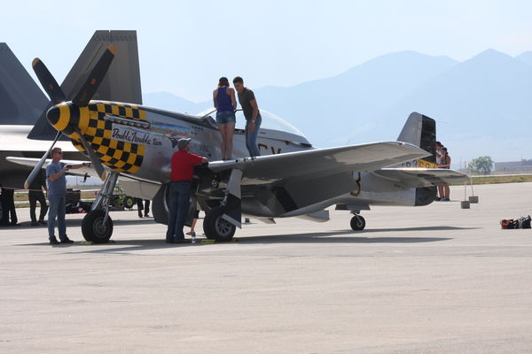 P-51 Mustang getting ready to take off after show ...