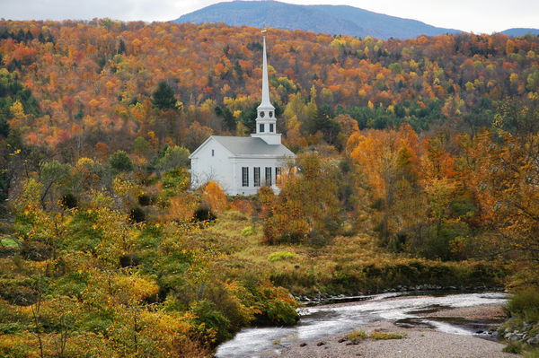 Stowe VT Meeting House in October...