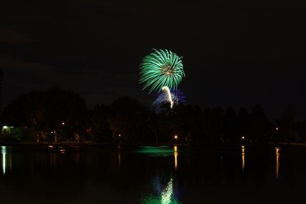 Heard Fireworks, pulled over at Washington Park...