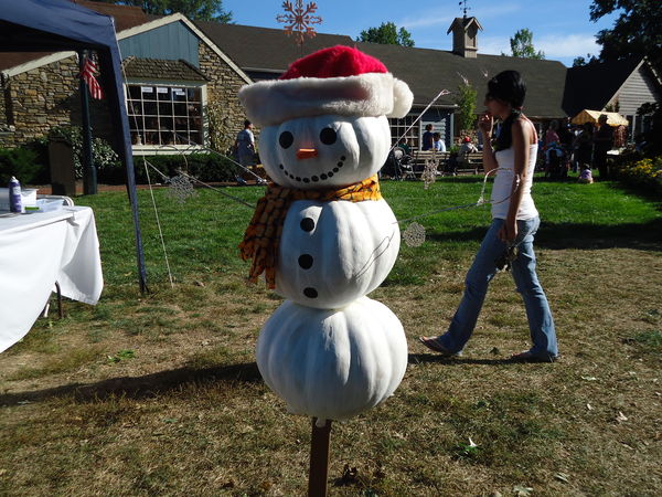 Snowman scarecrow...