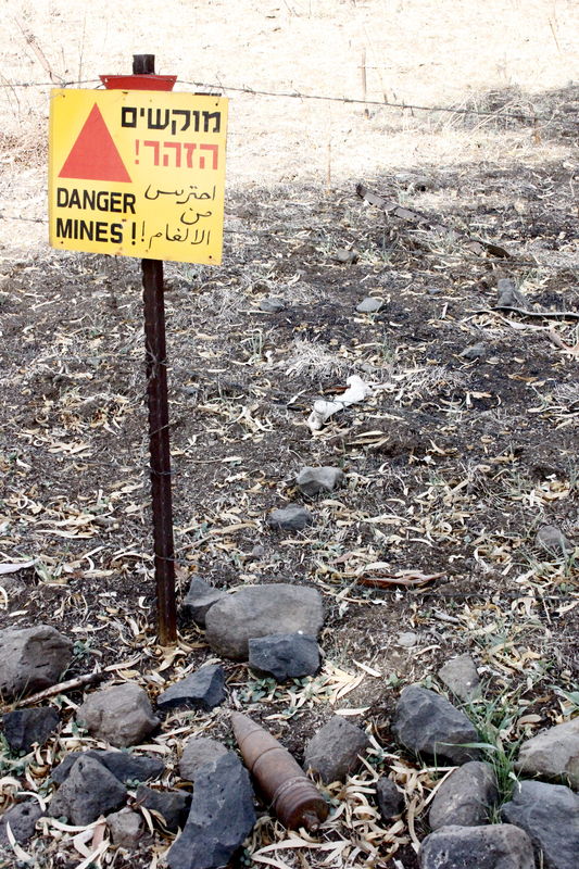 A minefield  in the Golan Heights, Israel Once in ...