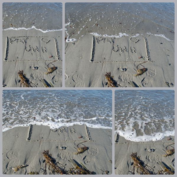 More love letters in the sand. Can you read what i...