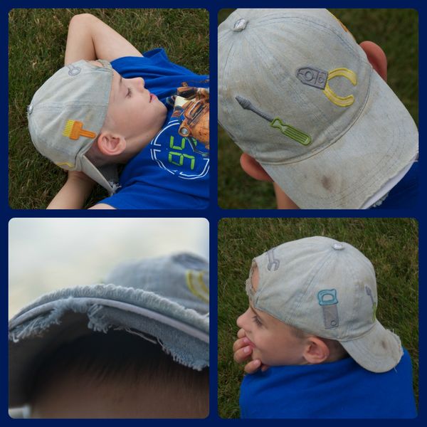 Grandson in his well worn most favorite hat...