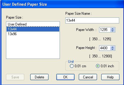 13X44 inch paper...