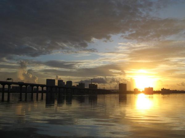 Sunrise downtown of the Southbank, Jacksonville, F...