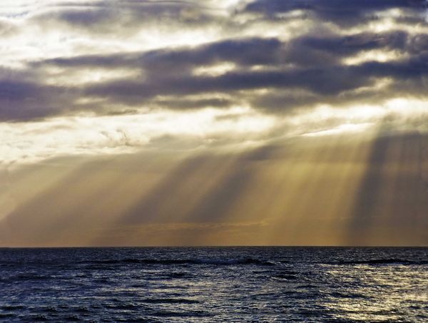 god rays over the ocean...