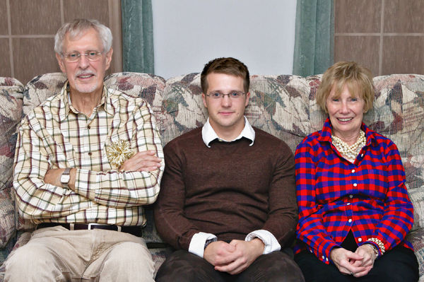 Grandpa, David, and Grandma...