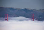 Golden Gate Bridge appearing out of the fog...