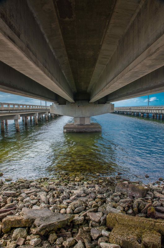 Under the Gandy Bridge in Tampa Interesting shot taken underneath the